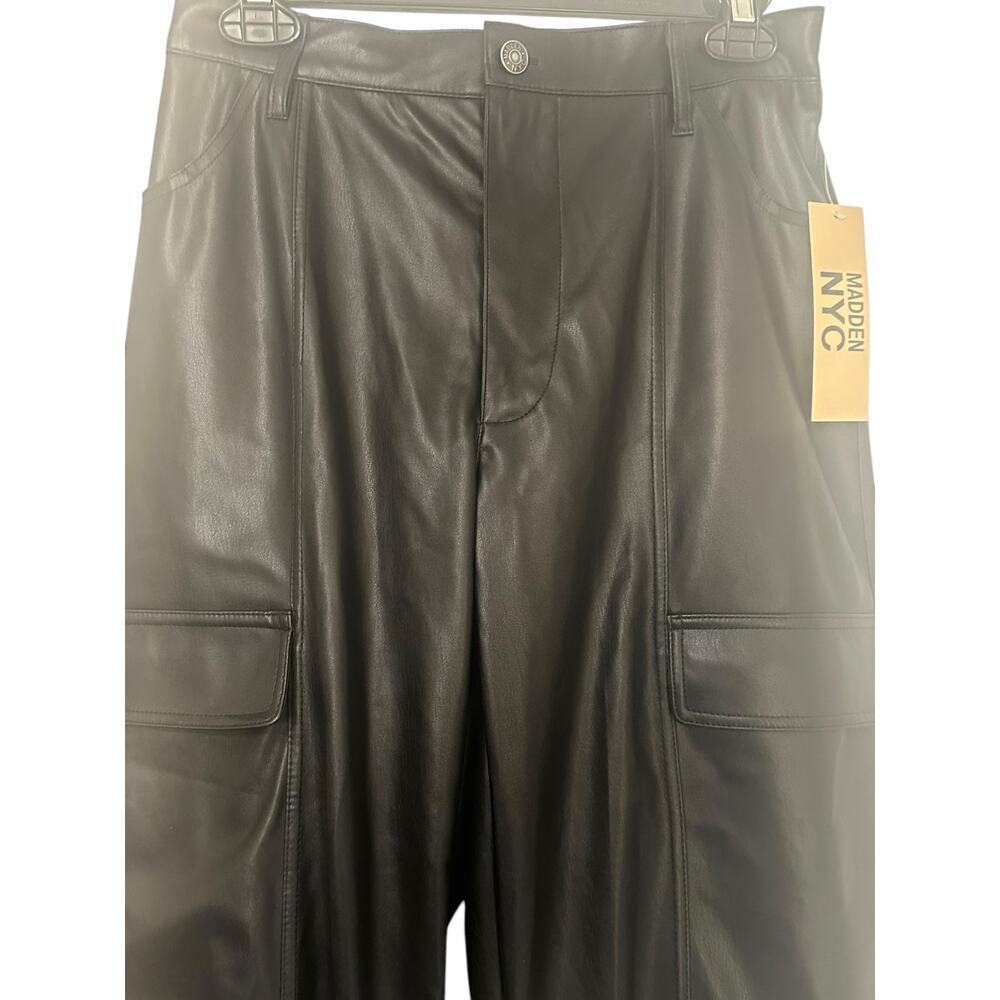 Madden NYC junior Black Faux Leather Jogger Pants Black L - Picture 4 of 10